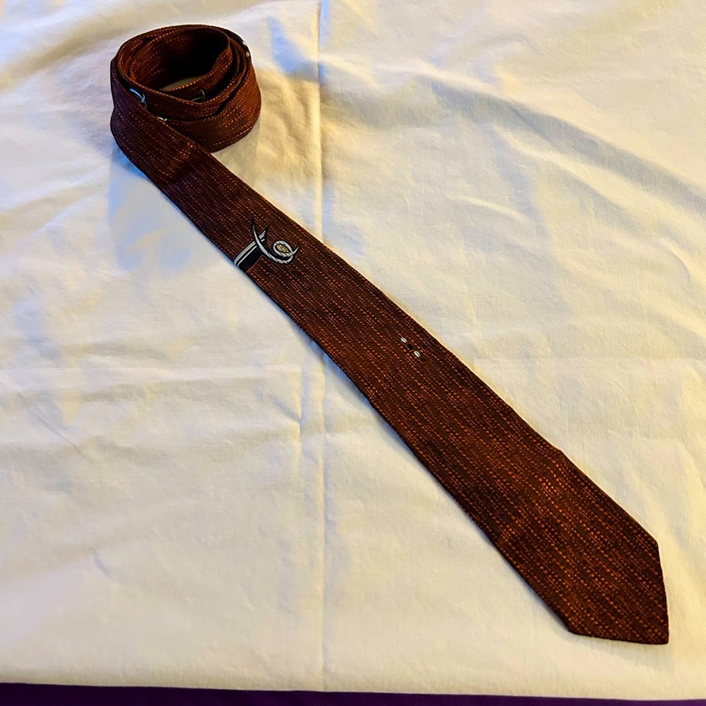 Pilgrim VTG MCM 60s Rich Brown-Red Men's Skinny Tie.